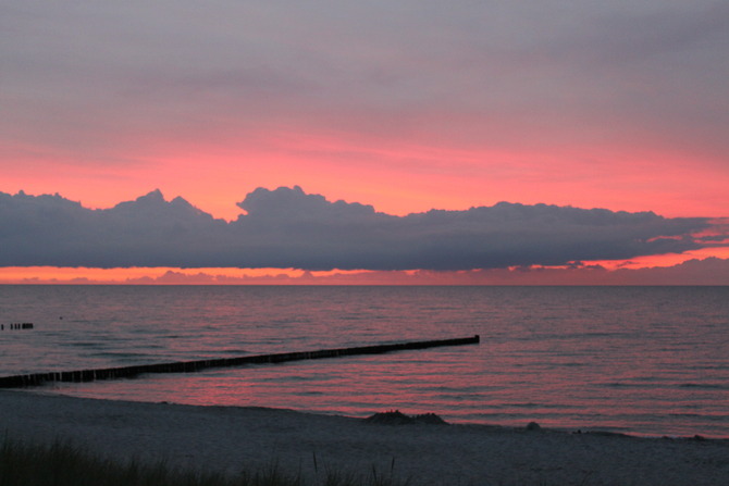 Ferienwohnung in Ostseeheilbad Zingst - Boddenkieker - Sonnenuntergang am Strand